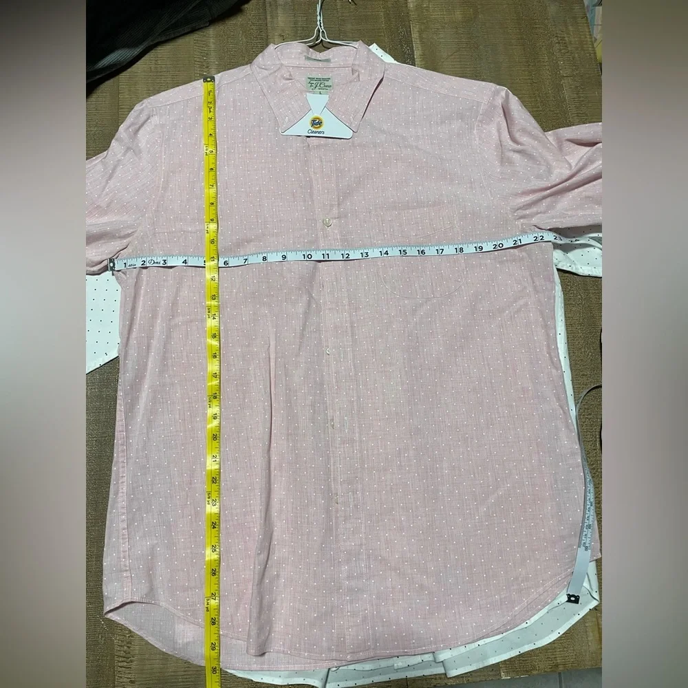 Men's J. crew organic cotton Pink and White Polka Dot dress Shirt bundle